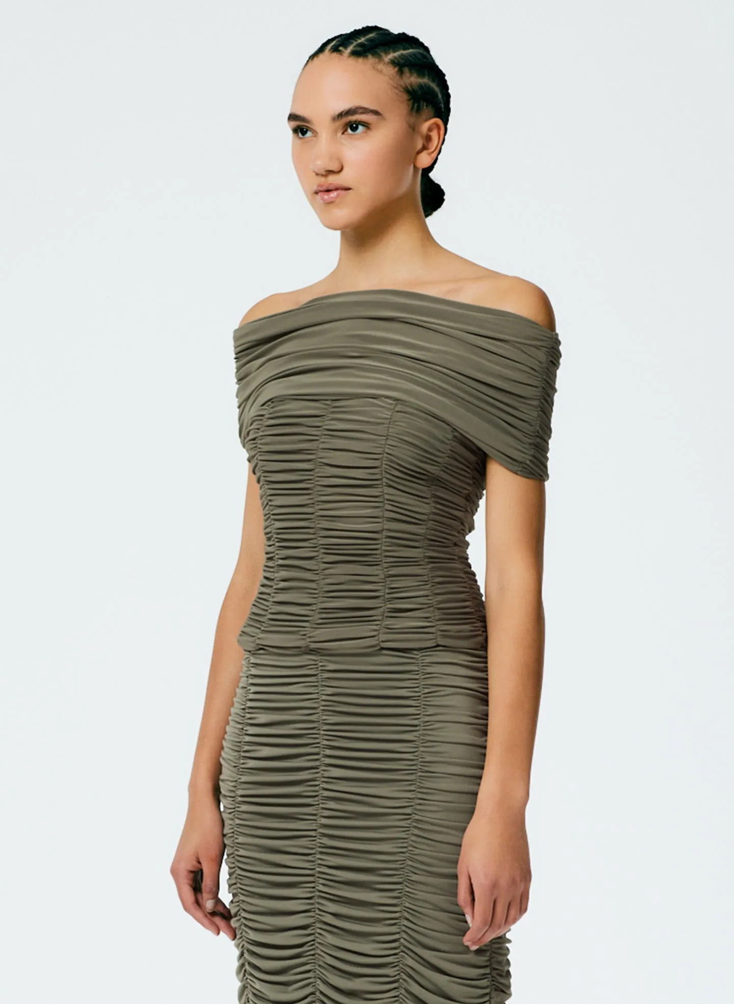 Drapey Jersey Ruched Strapless Top sold by Tibi product image thumbnail 3