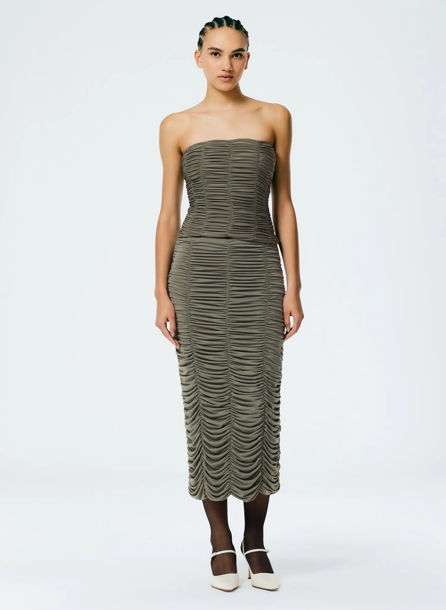 Drapey Jersey Ruched Strapless Top sold by Tibi product image thumbnail 5