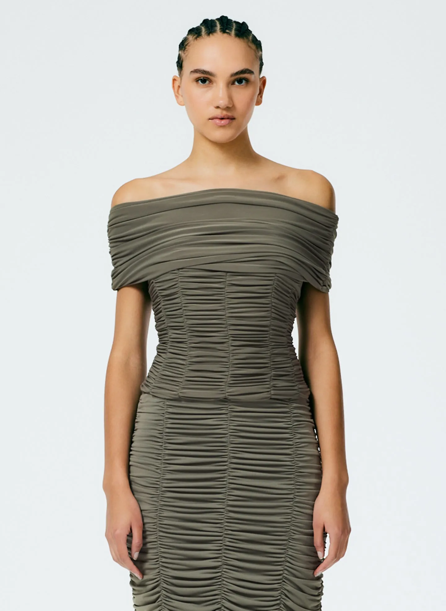Drapey Jersey Ruched Strapless Top sold by Tibi
