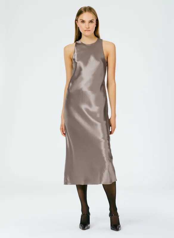 Heavy Satin Midi Bias Dress sold by Tibi