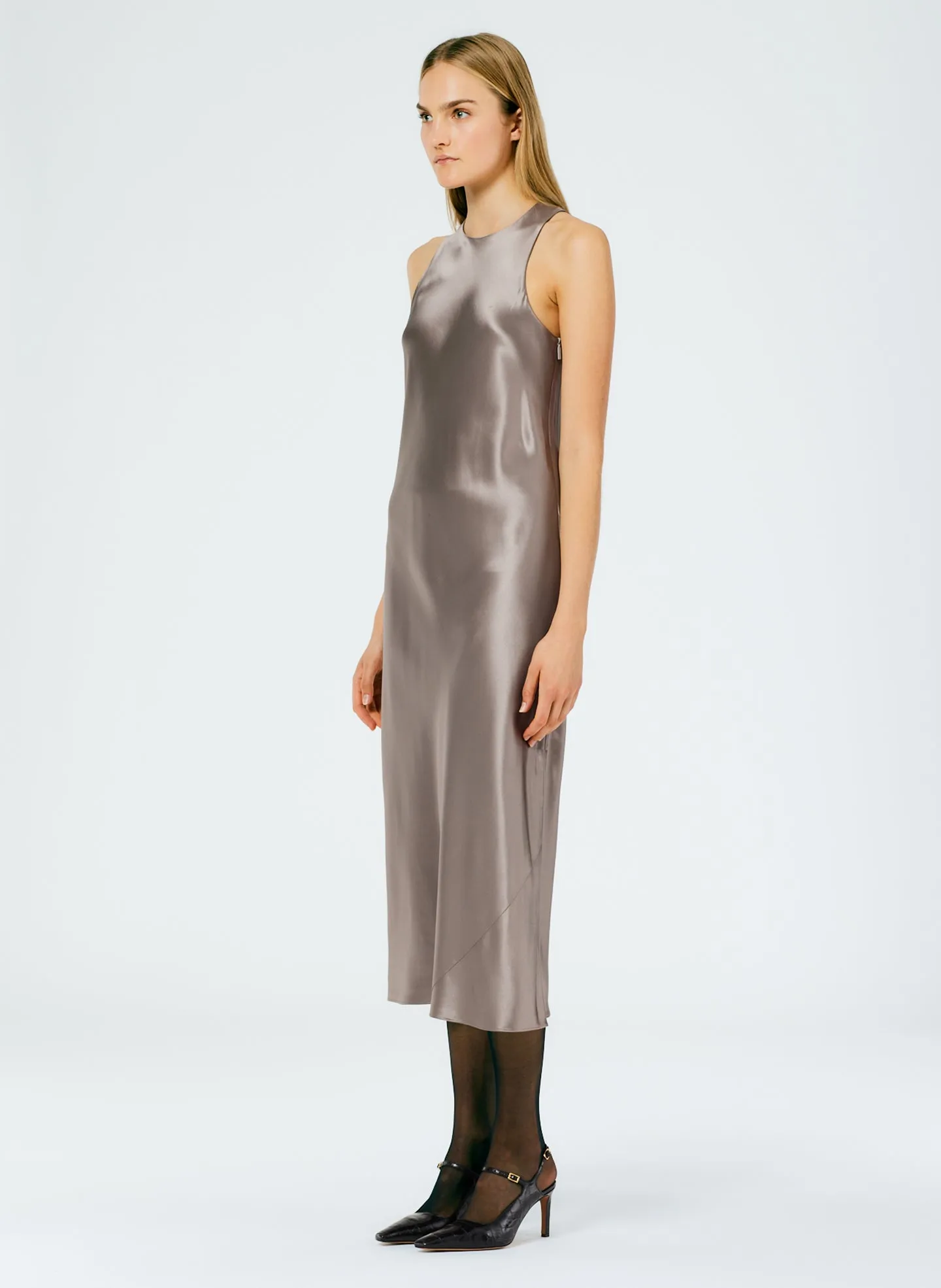 Heavy Satin Midi Bias Dress sold by Tibi product image thumbnail 2