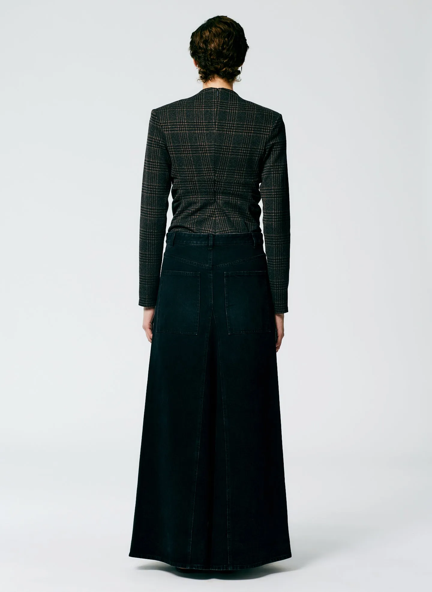 Black Denim Godet Maxi Skirt sold by Tibi product image thumbnail 3