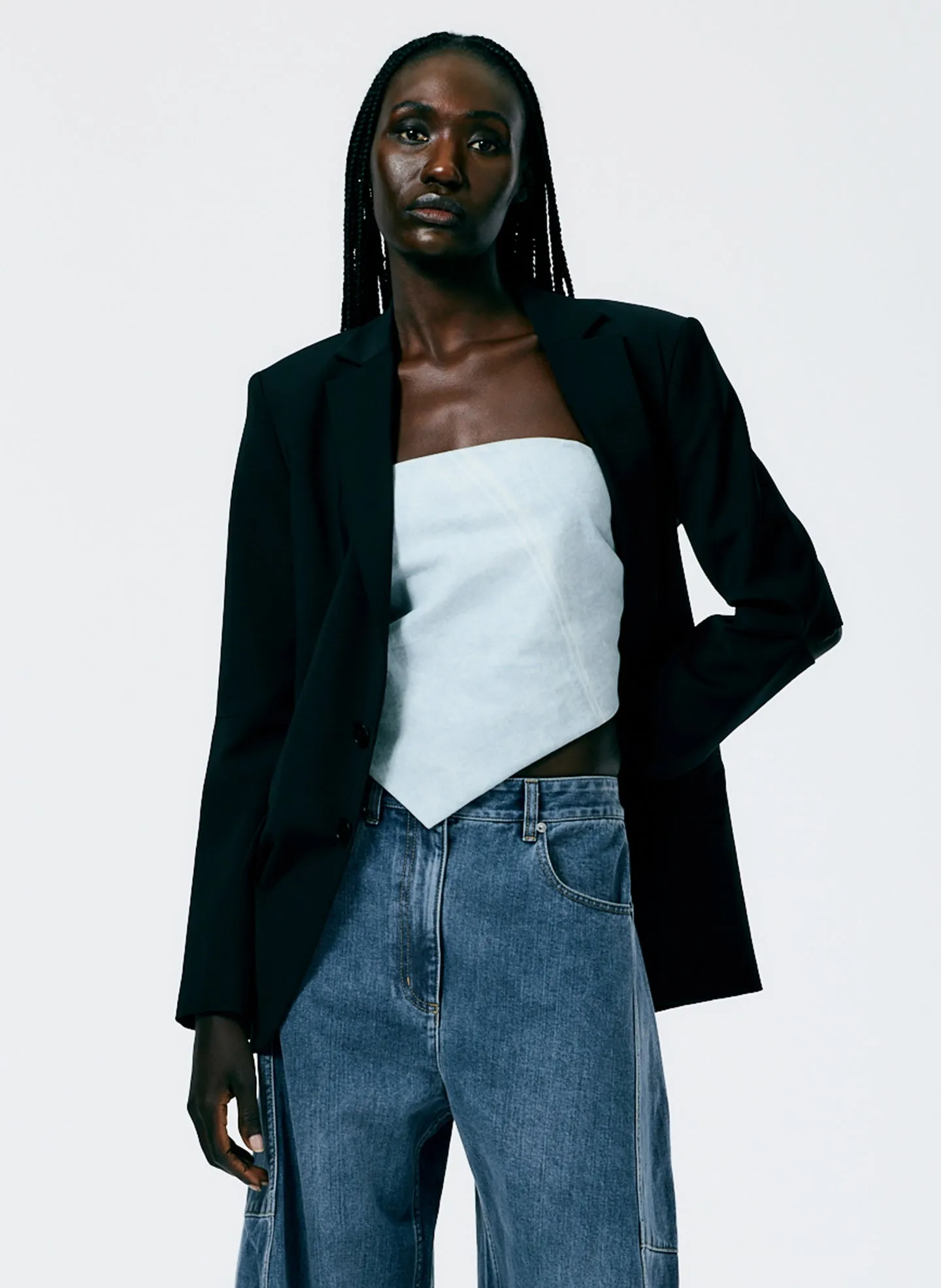 Bleached Denim Tie Back Handkerchief Top sold by Tibi product image thumbnail 3