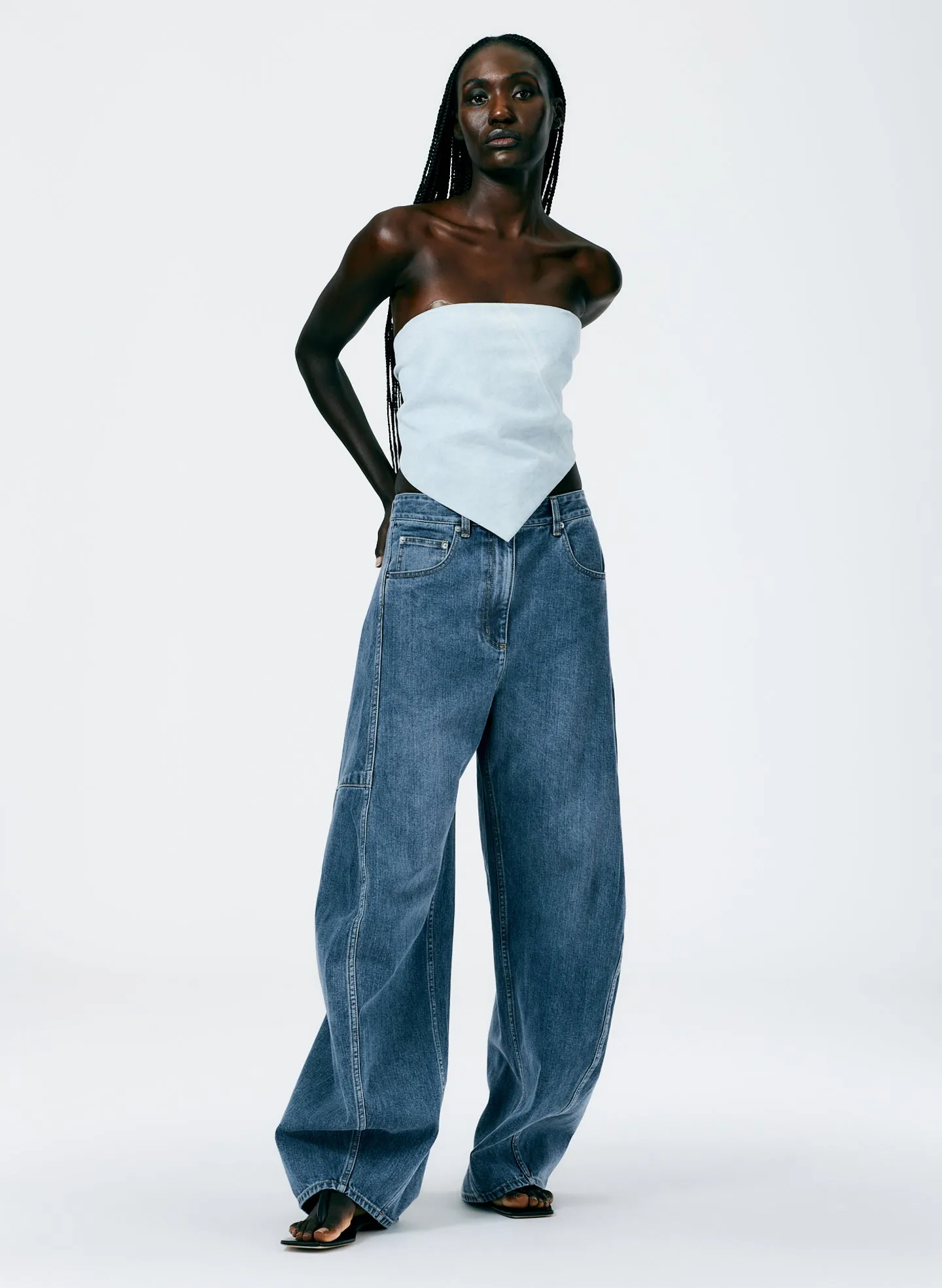 Bleached Denim Tie Back Handkerchief Top sold by Tibi product image thumbnail 5