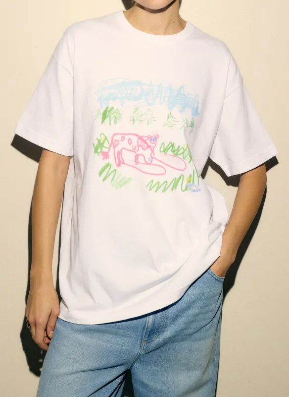 Tibi Creative Lab Moo Print T-Shirt made by Tibi