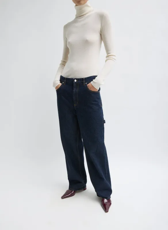 Indigo Denim Slouchy Carpenter Jean made by Tibi