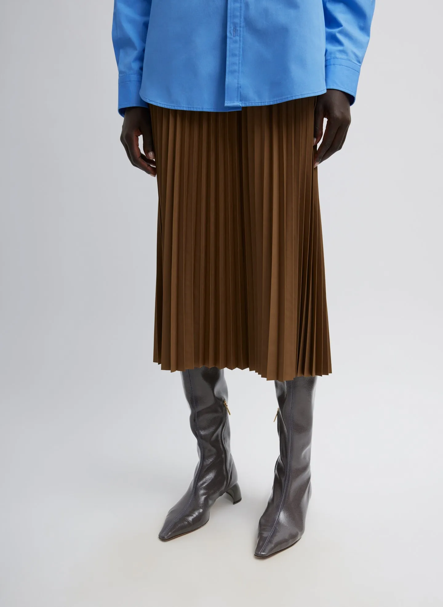 Nylon Pleating Sunray Pull On Skirt sold by Tibi product image thumbnail 4