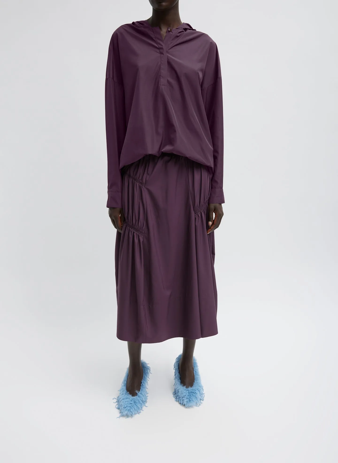 Shirred Nylon Paneled Skirt sold by Tibi product image thumbnail 5