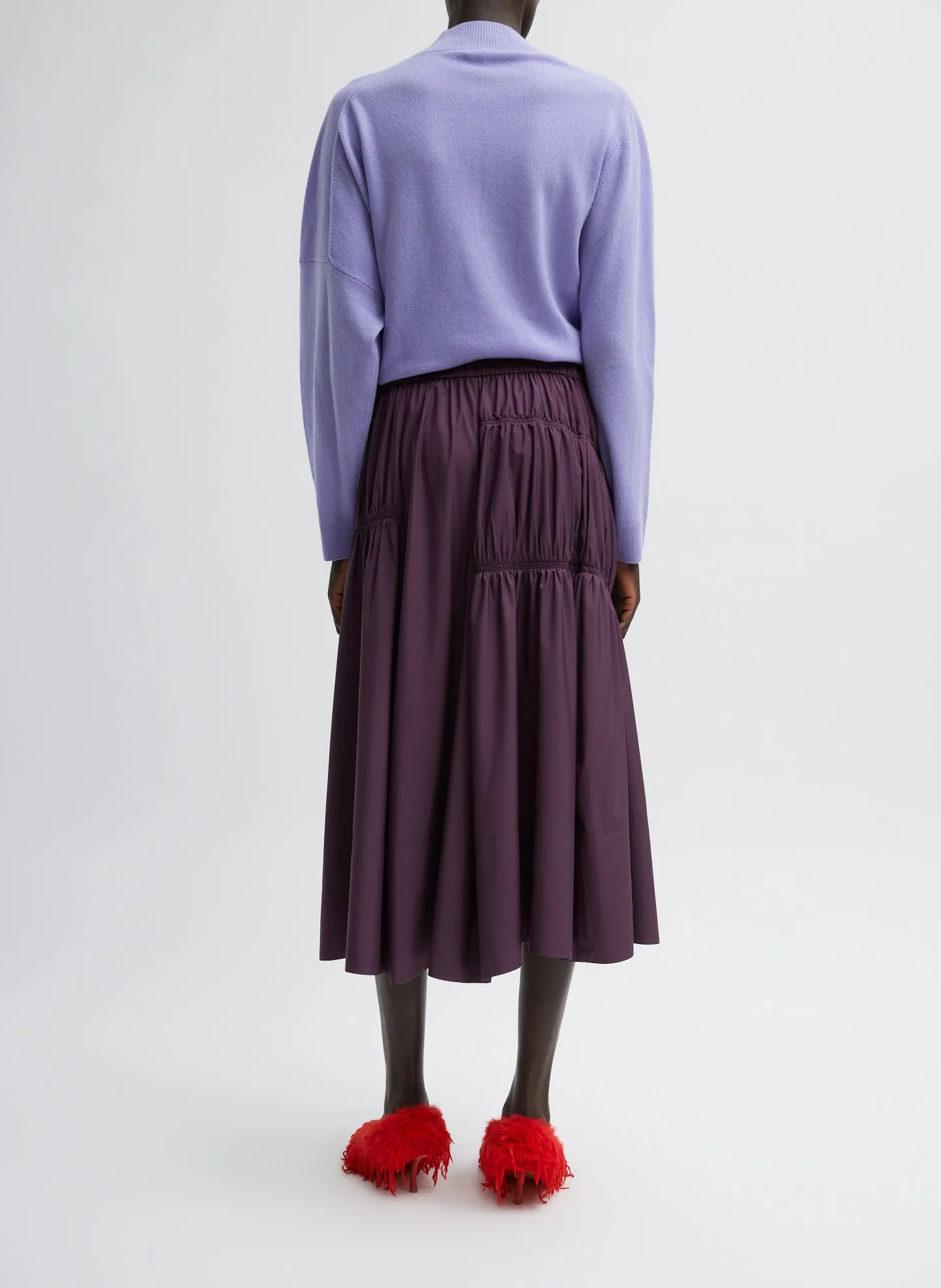Shirred Nylon Paneled Skirt sold by Tibi product image thumbnail 4