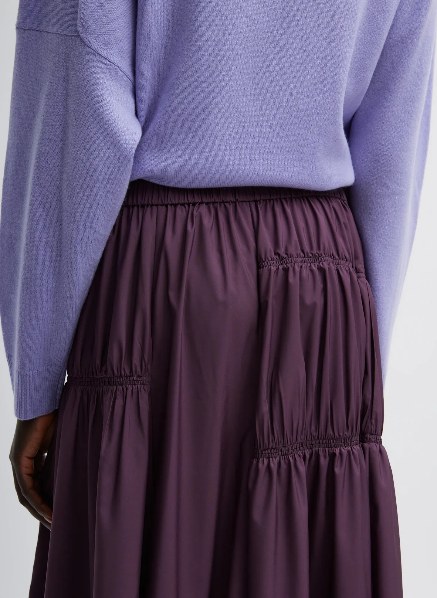 Shirred Nylon Paneled Skirt sold by Tibi product image thumbnail 3