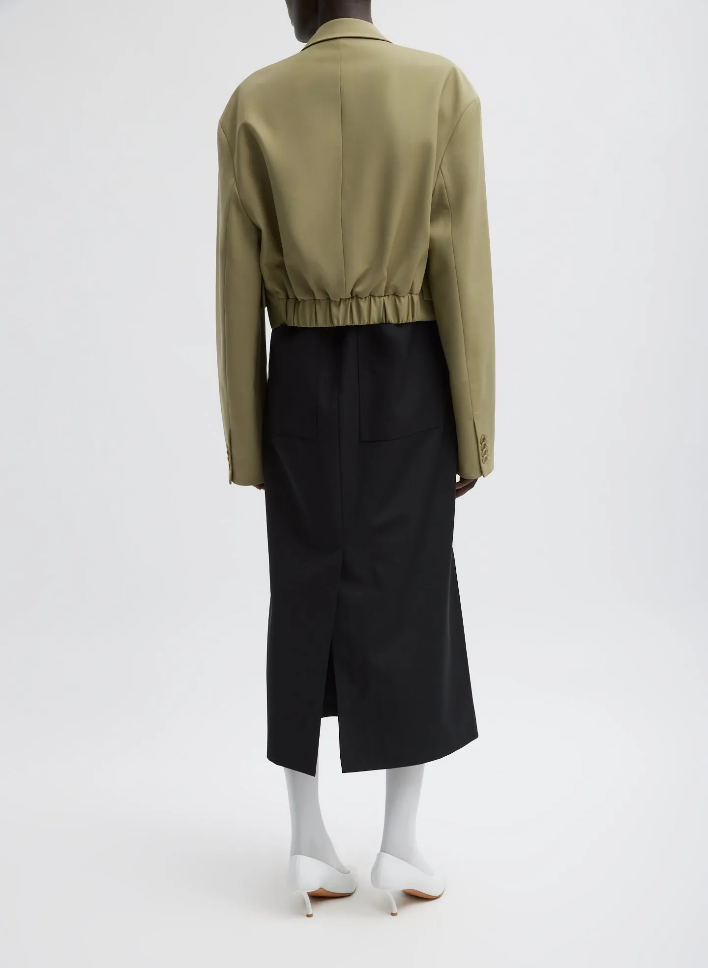 Tropical Wool Cropped Bomber Blazer sold by Tibi product image thumbnail 4