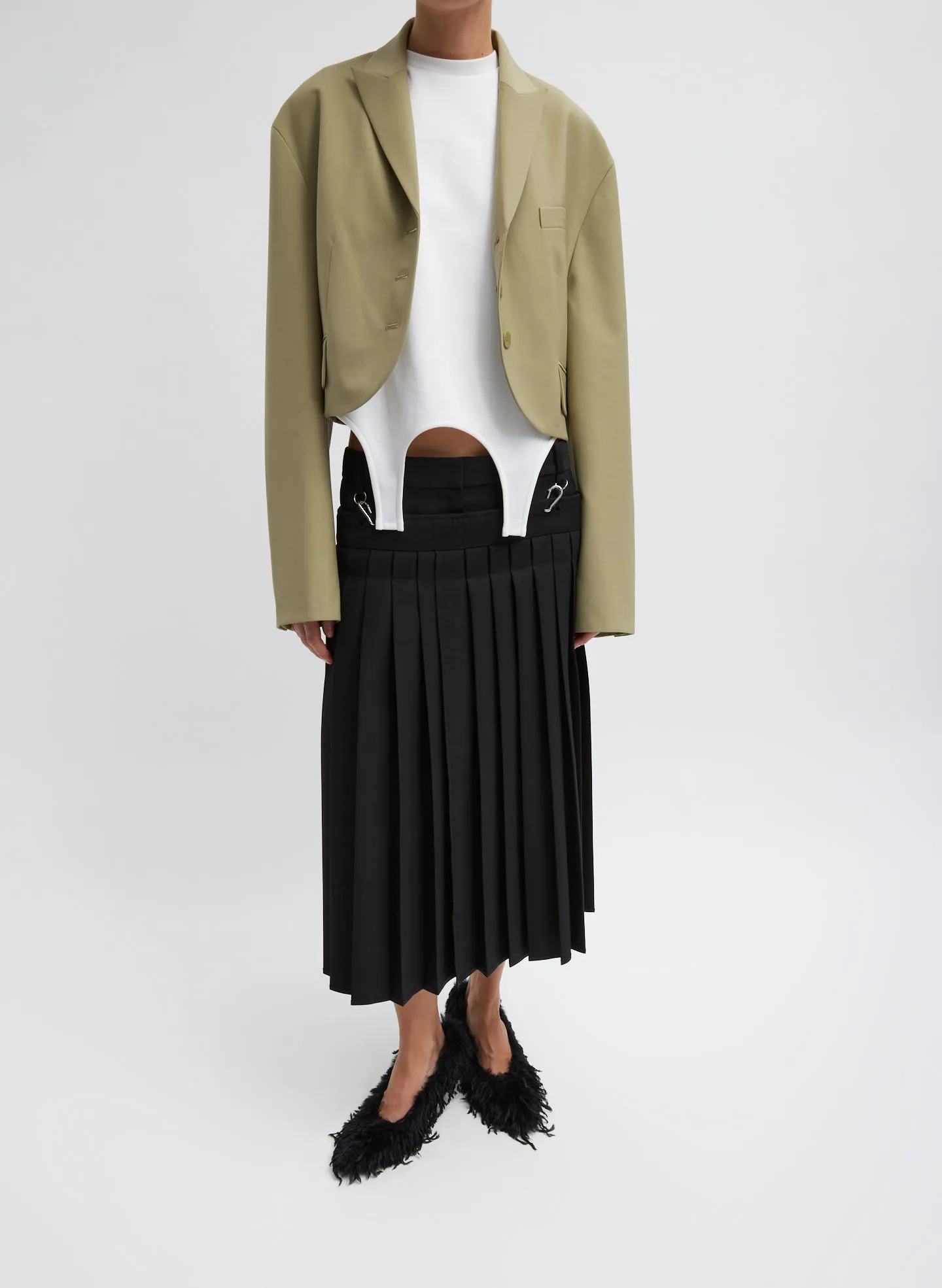 Tropical Wool Cropped Bomber Blazer sold by Tibi product image thumbnail 5