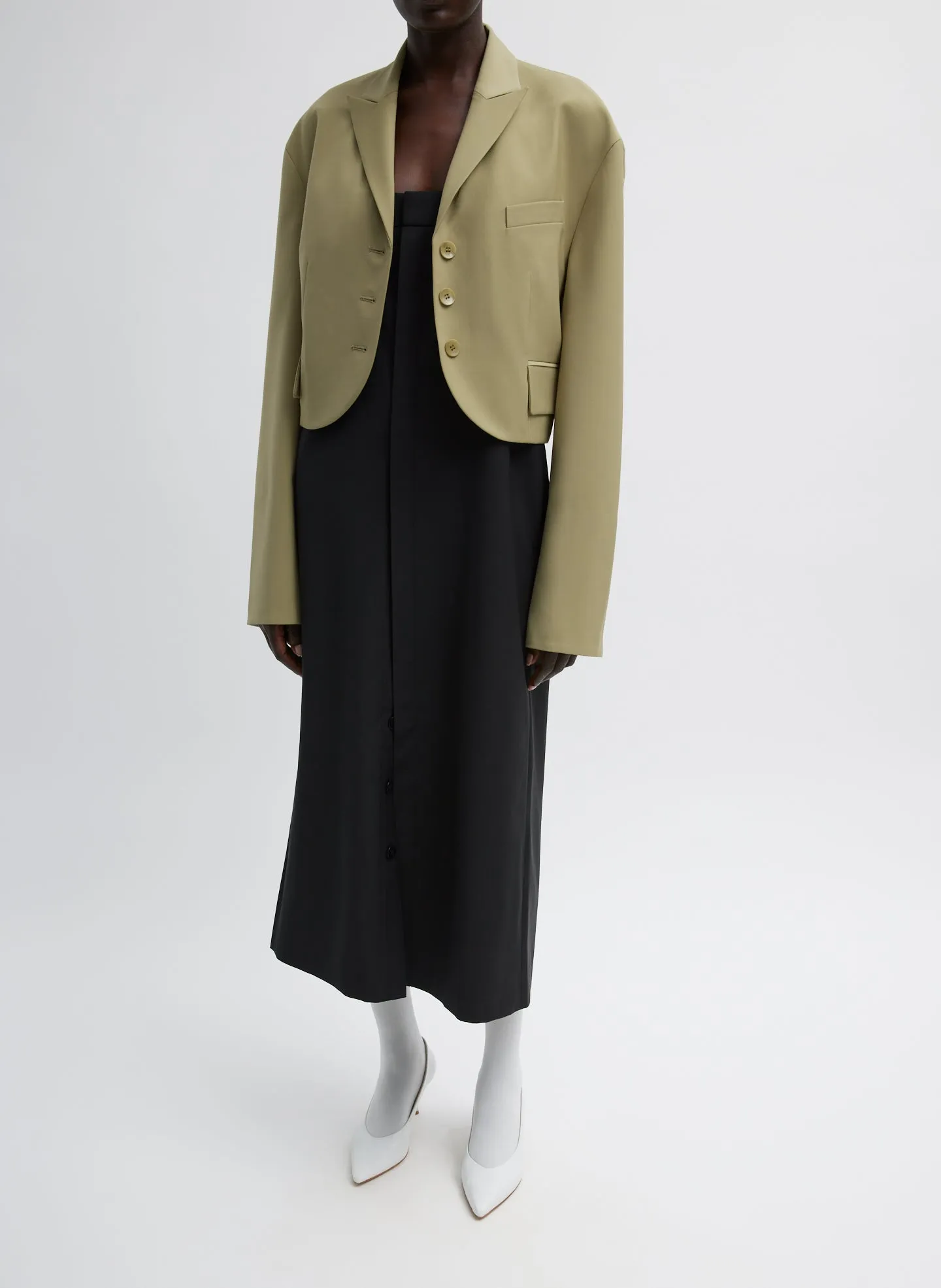 Tropical Wool Cropped Bomber Blazer sold by Tibi product image thumbnail 3