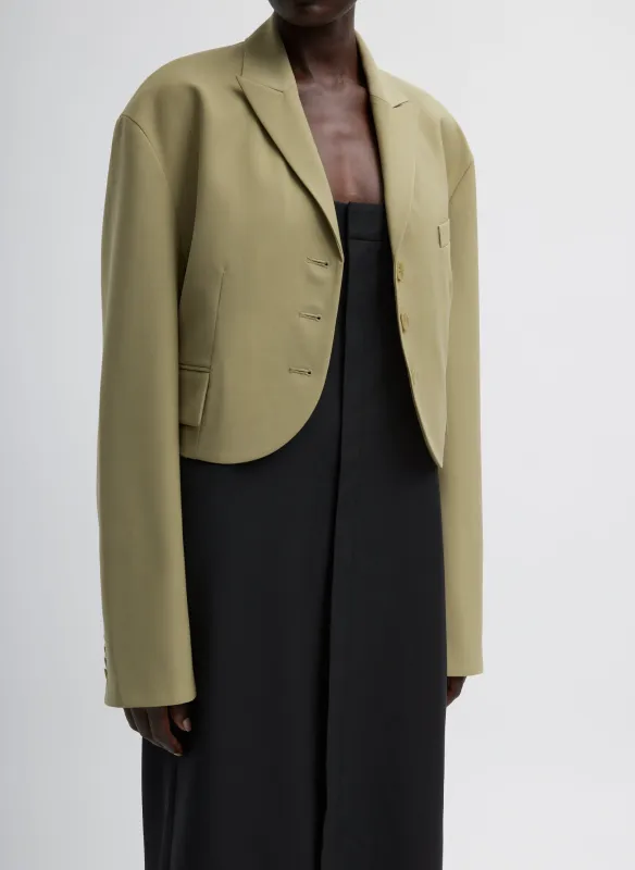 Tropical Wool Cropped Bomber Blazer made by Tibi