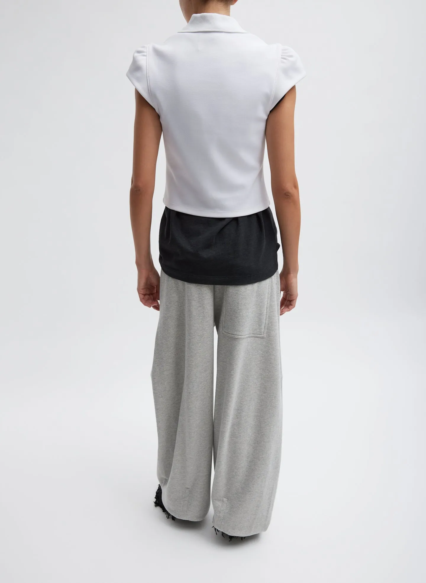 Luxe Pique Shrunken Polo Shirt sold by Tibi product image thumbnail 4