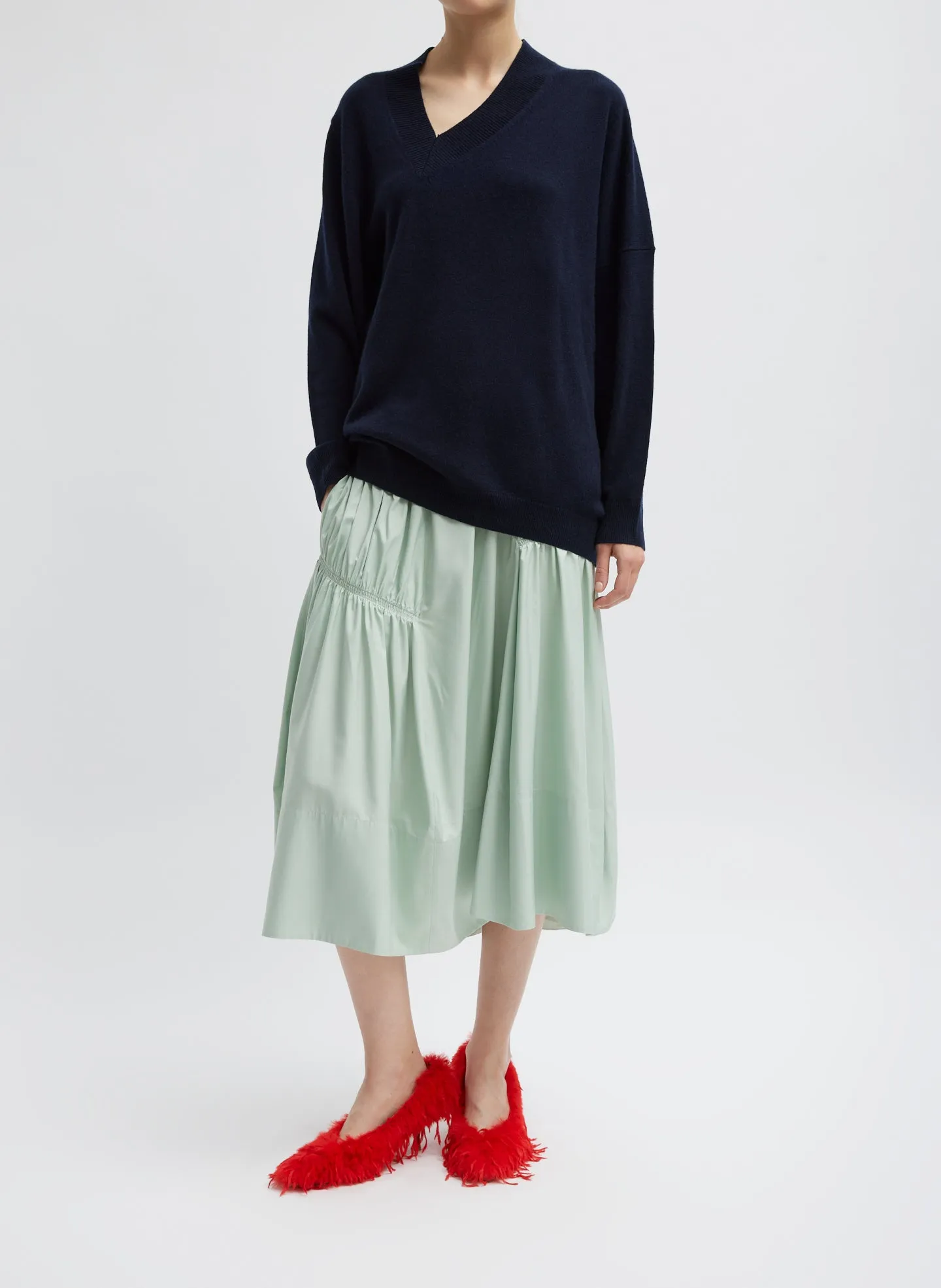 Washable Cashmere Warp V-Neck Pullover sold by Tibi product image thumbnail 5