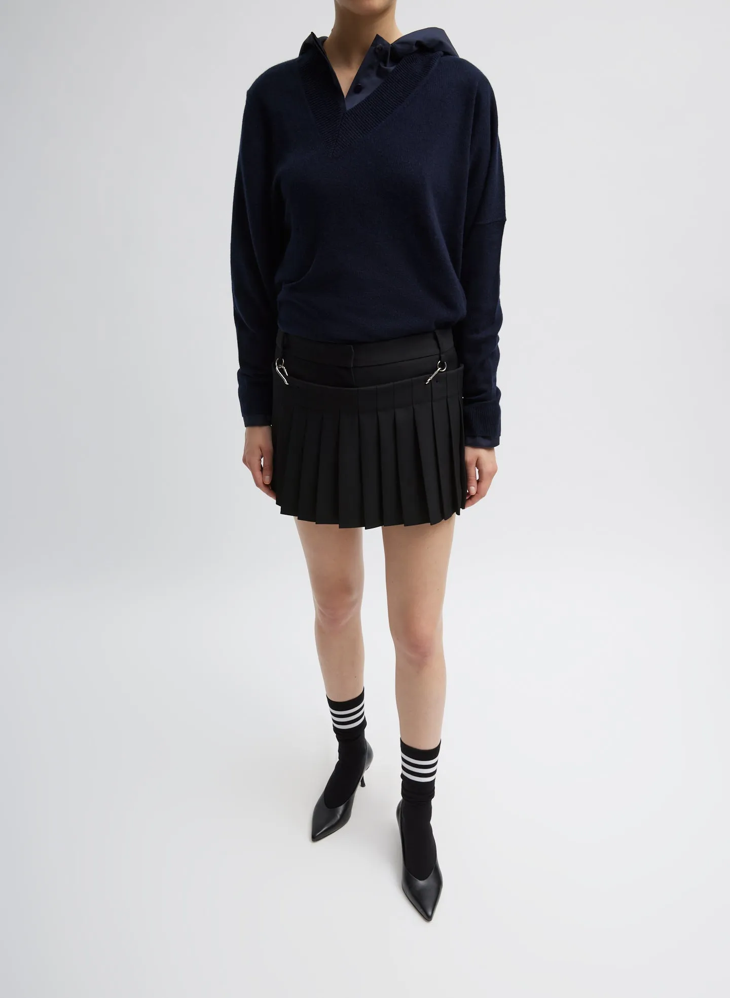 Washable Cashmere Warp V-Neck Pullover sold by Tibi product image thumbnail 3