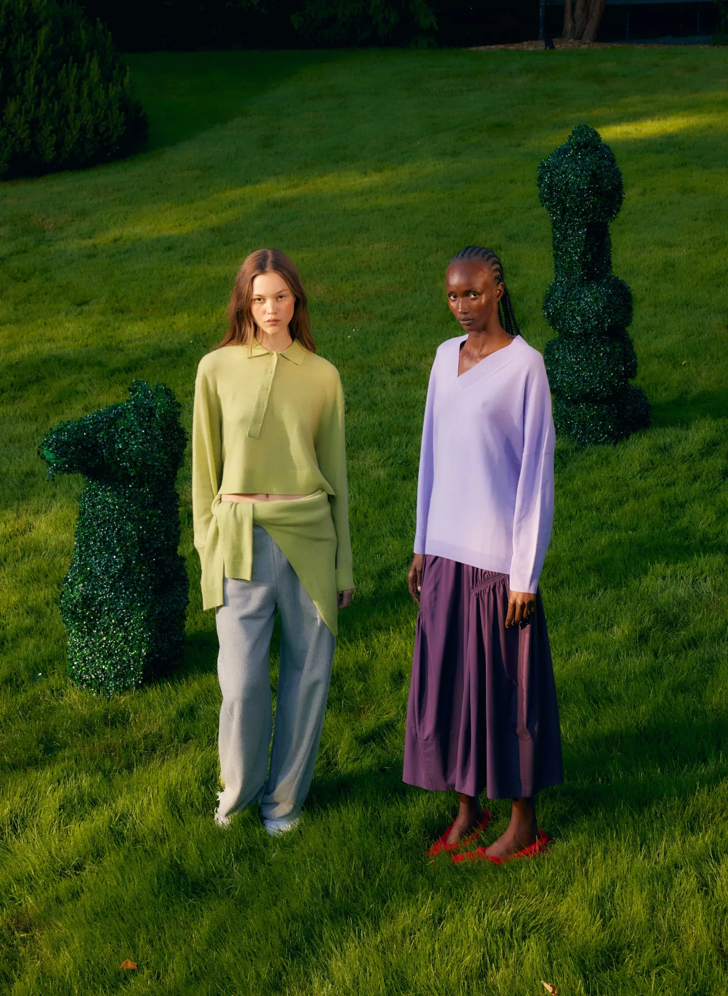 Washable Cashmere Easy Polo Cropped Sweater sold by Tibi product image thumbnail 2