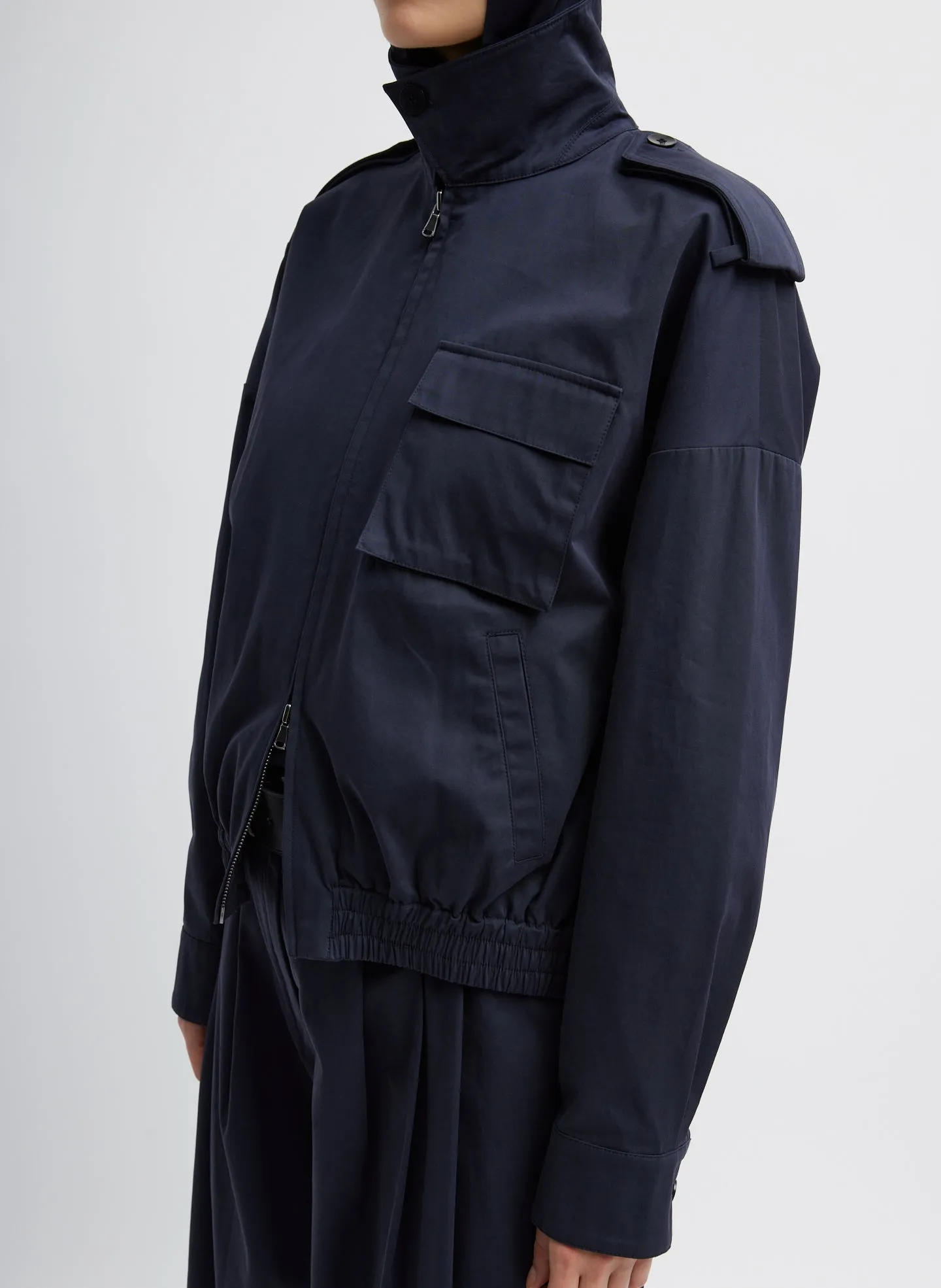 Bio Twill Bomber Jacket With Removable Corduroy Collar sold by Tibi product image thumbnail 5