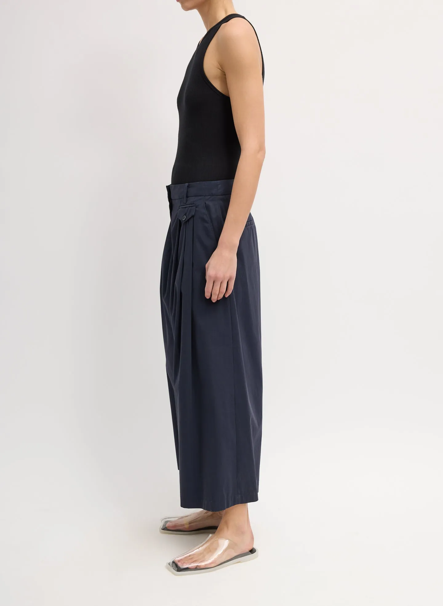 Bio Twill Triple Pleat Cropped Pant sold by Tibi product image thumbnail 3