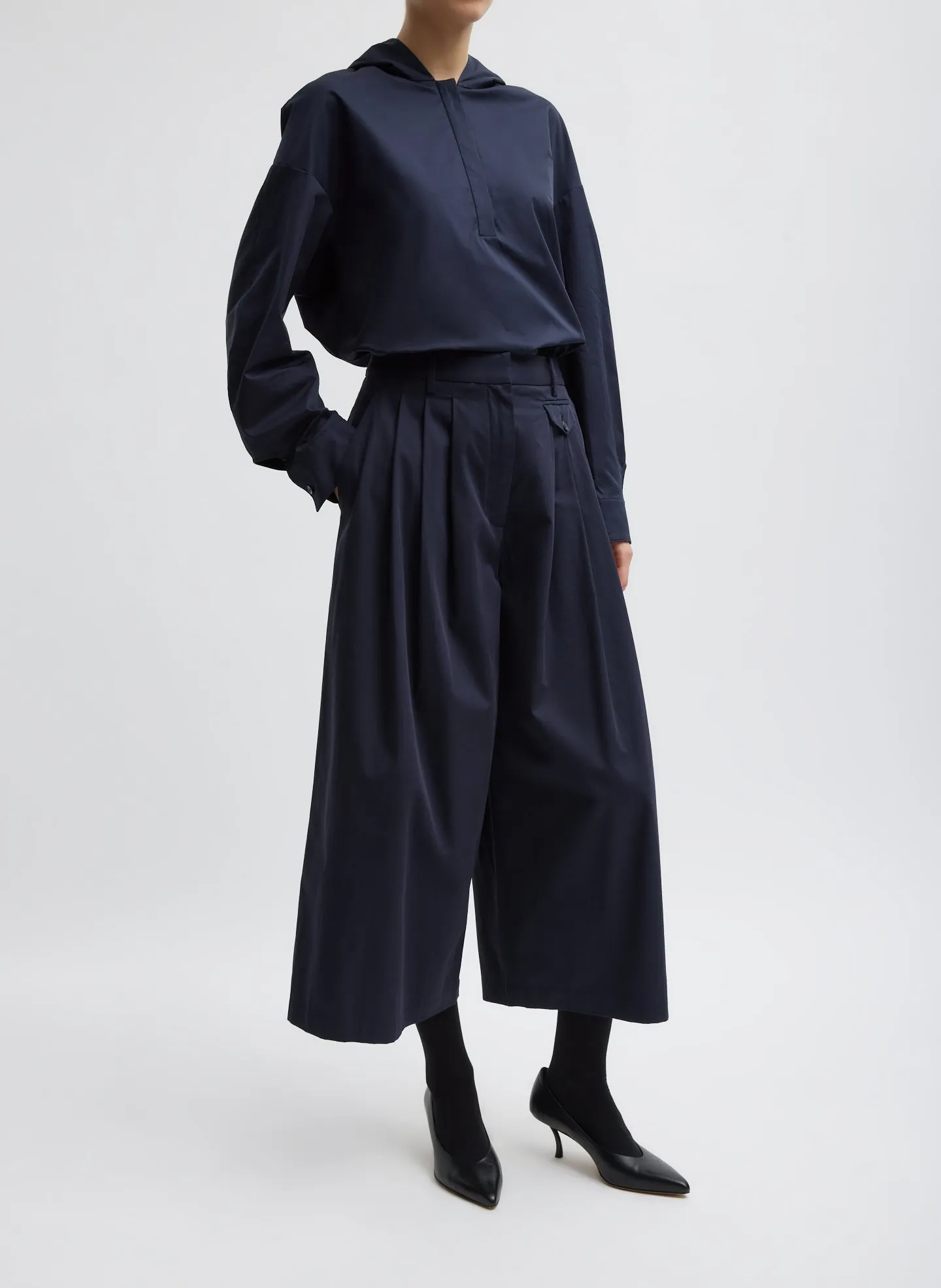 Bio Twill Triple Pleat Cropped Pant sold by Tibi product image thumbnail 5