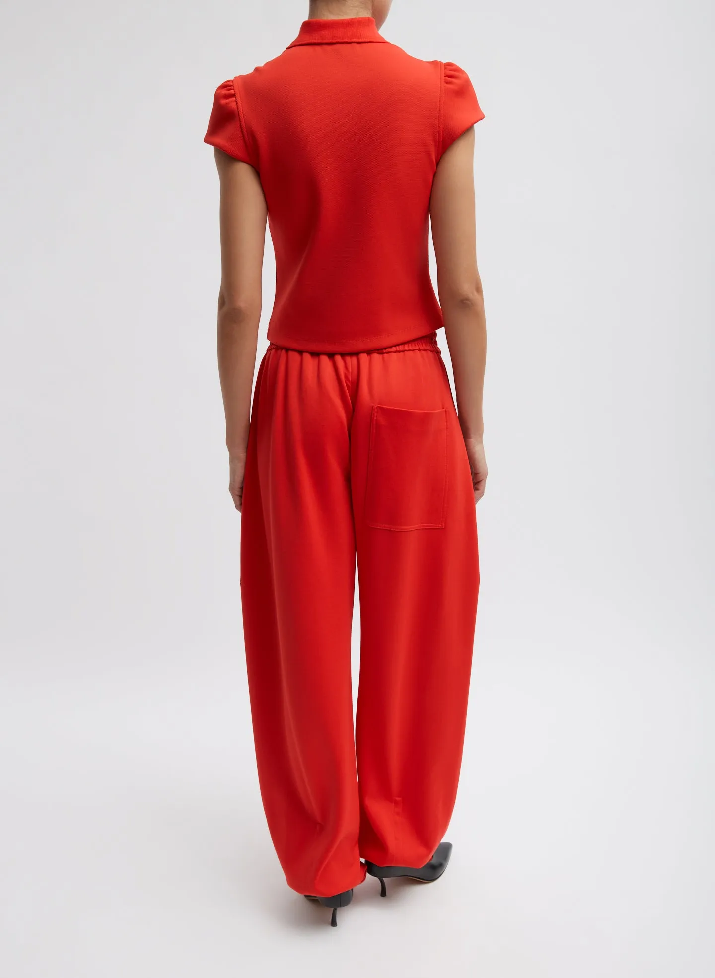 Luxe Pique Shrunken Polo Shirt sold by Tibi product image thumbnail 4