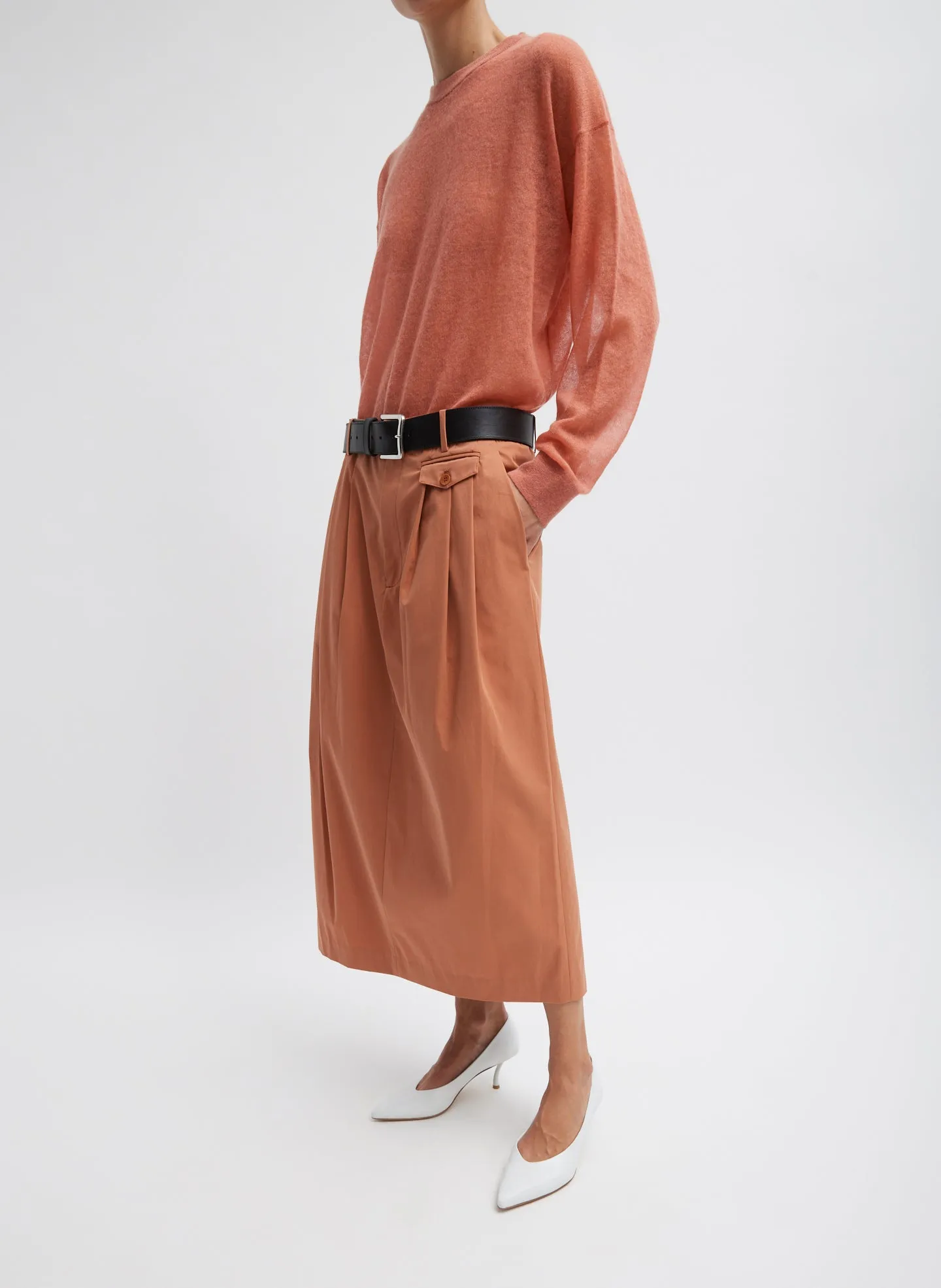 Bio Twill Triple Pleat Skirt sold by Tibi product image thumbnail 5