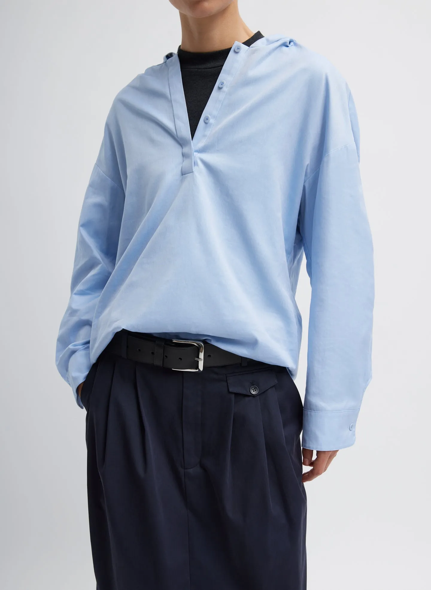 Oxford Shirting Hooded Shirt sold by Tibi