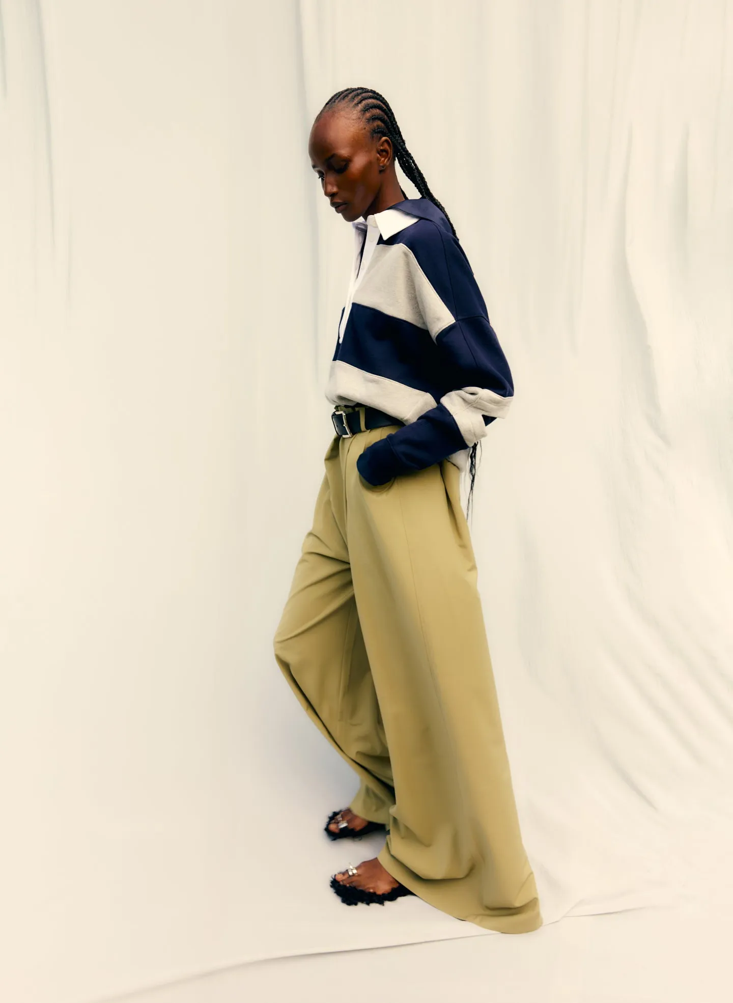 Polo Collar Cocoon Sweatshirt sold by Tibi product image thumbnail 2