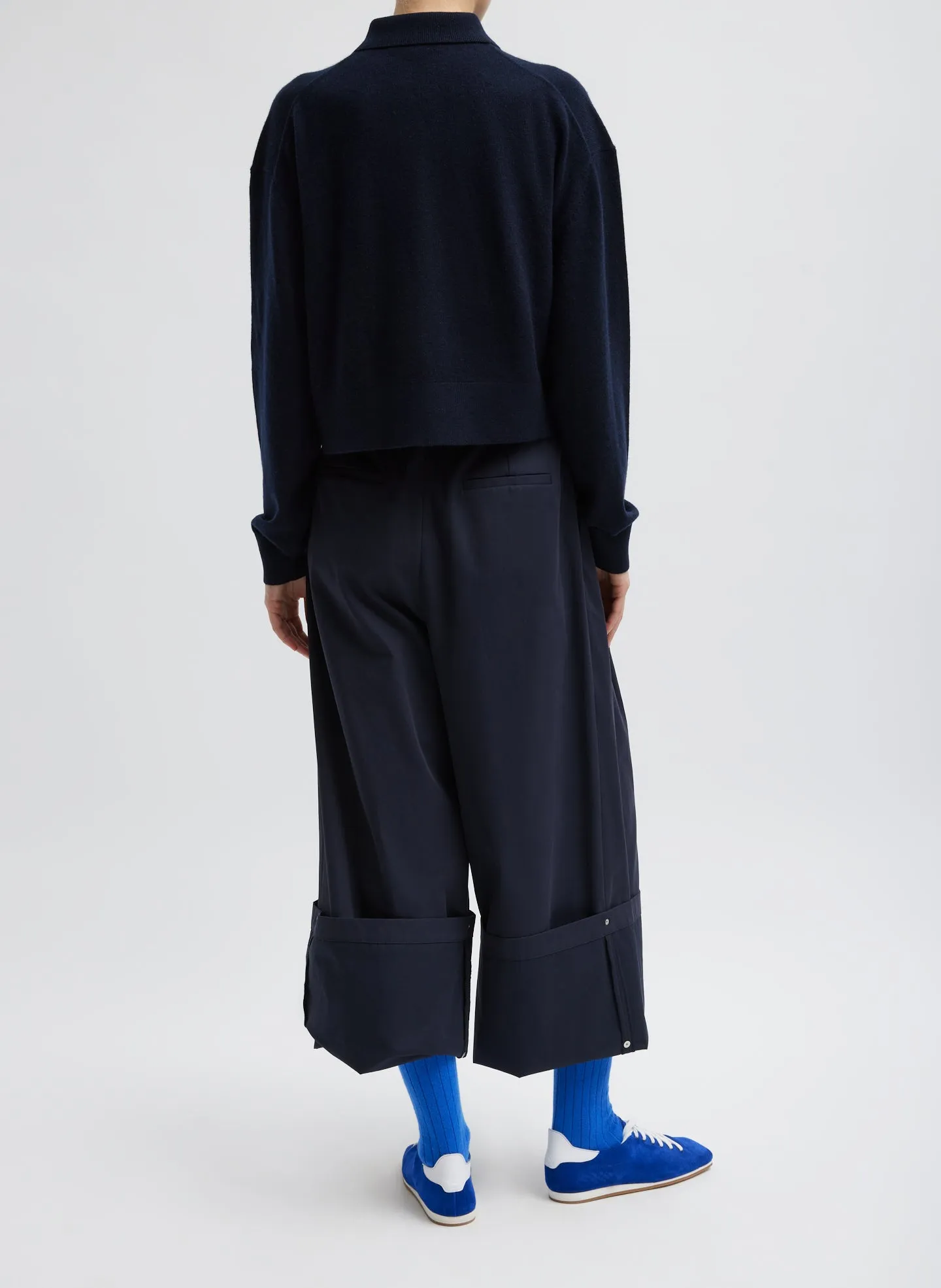 Washable Cashmere Easy Polo Cropped Sweater sold by Tibi product image thumbnail 5