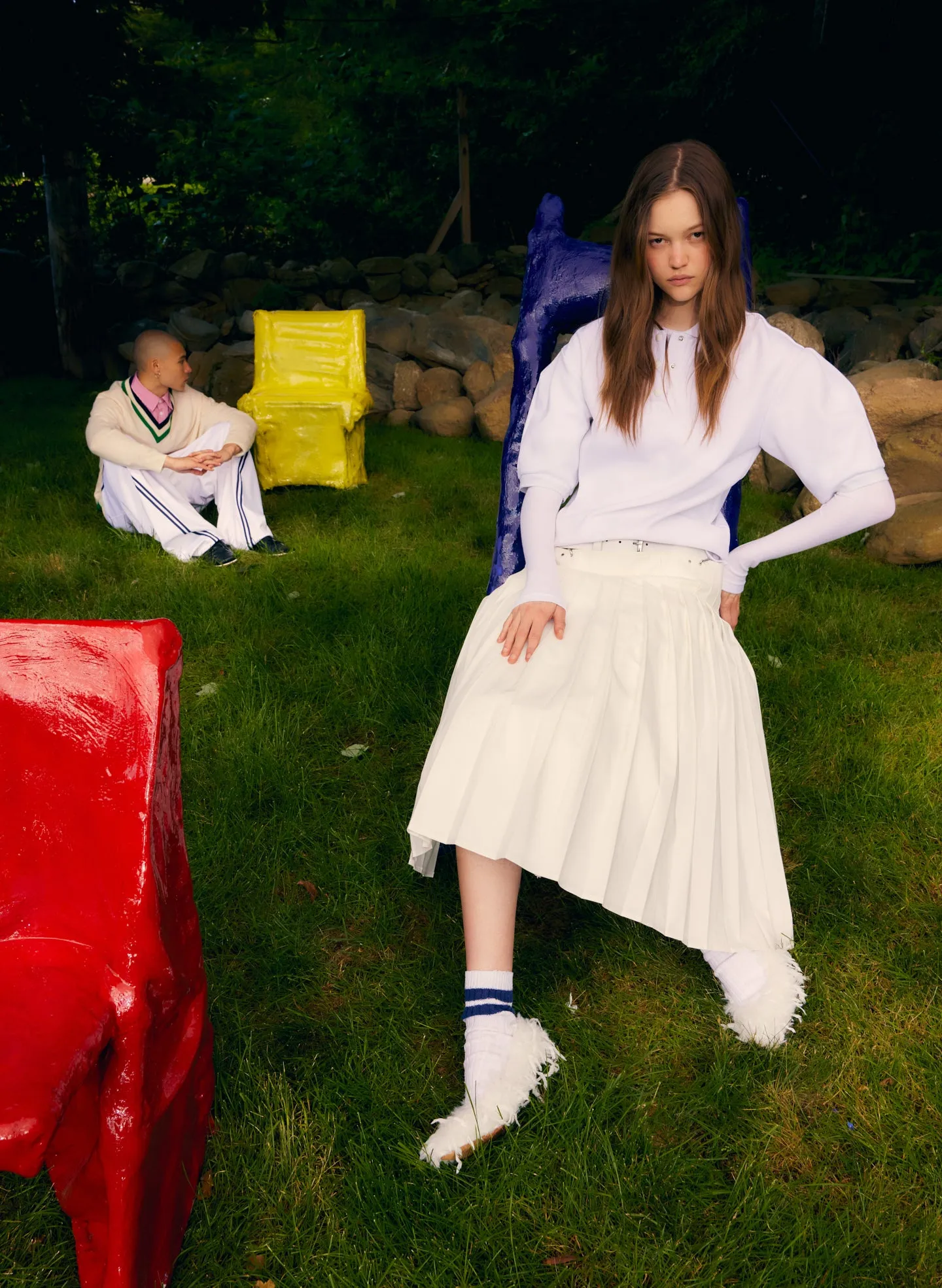 Luxe Pique Polo Shirt sold by Tibi product image thumbnail 2