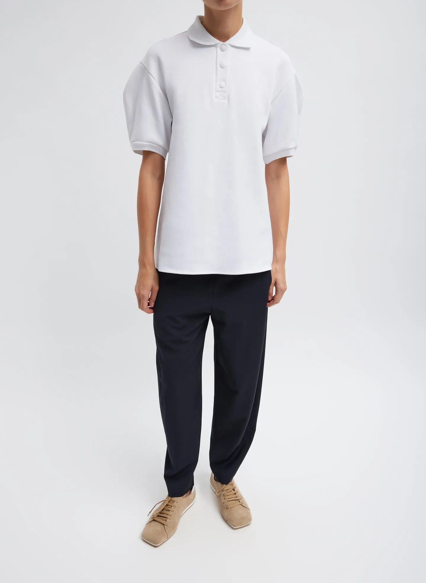 Luxe Pique Polo Shirt sold by Tibi product image thumbnail 4