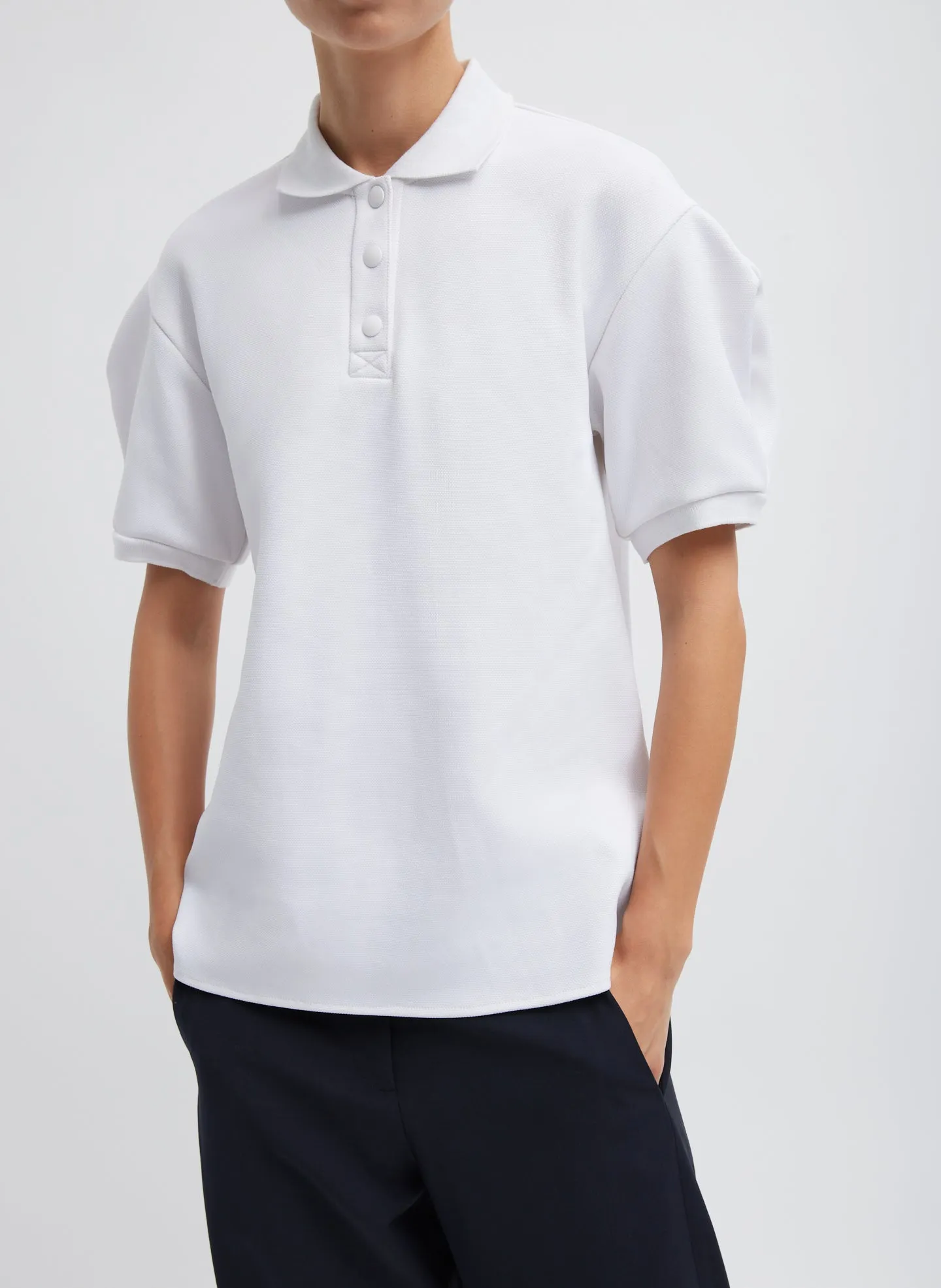 Luxe Pique Polo Shirt sold by Tibi