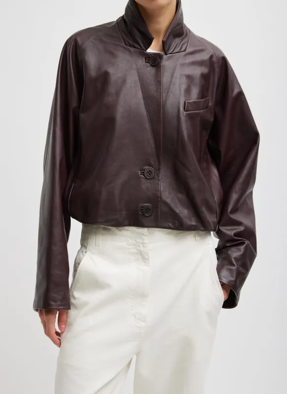 Leather Raglan Sleeve Blazer made by Tibi