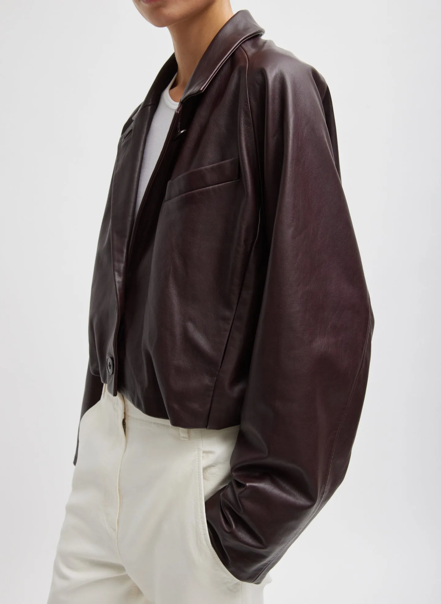 Leather Raglan Sleeve Blazer sold by Tibi product image thumbnail 3