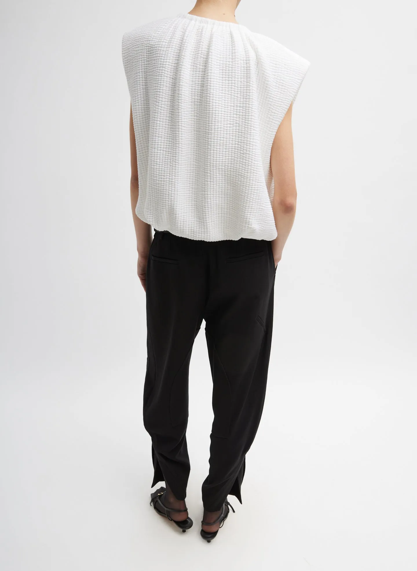 Quilted Waffle Shirred Neck Top sold by Tibi product image thumbnail 5