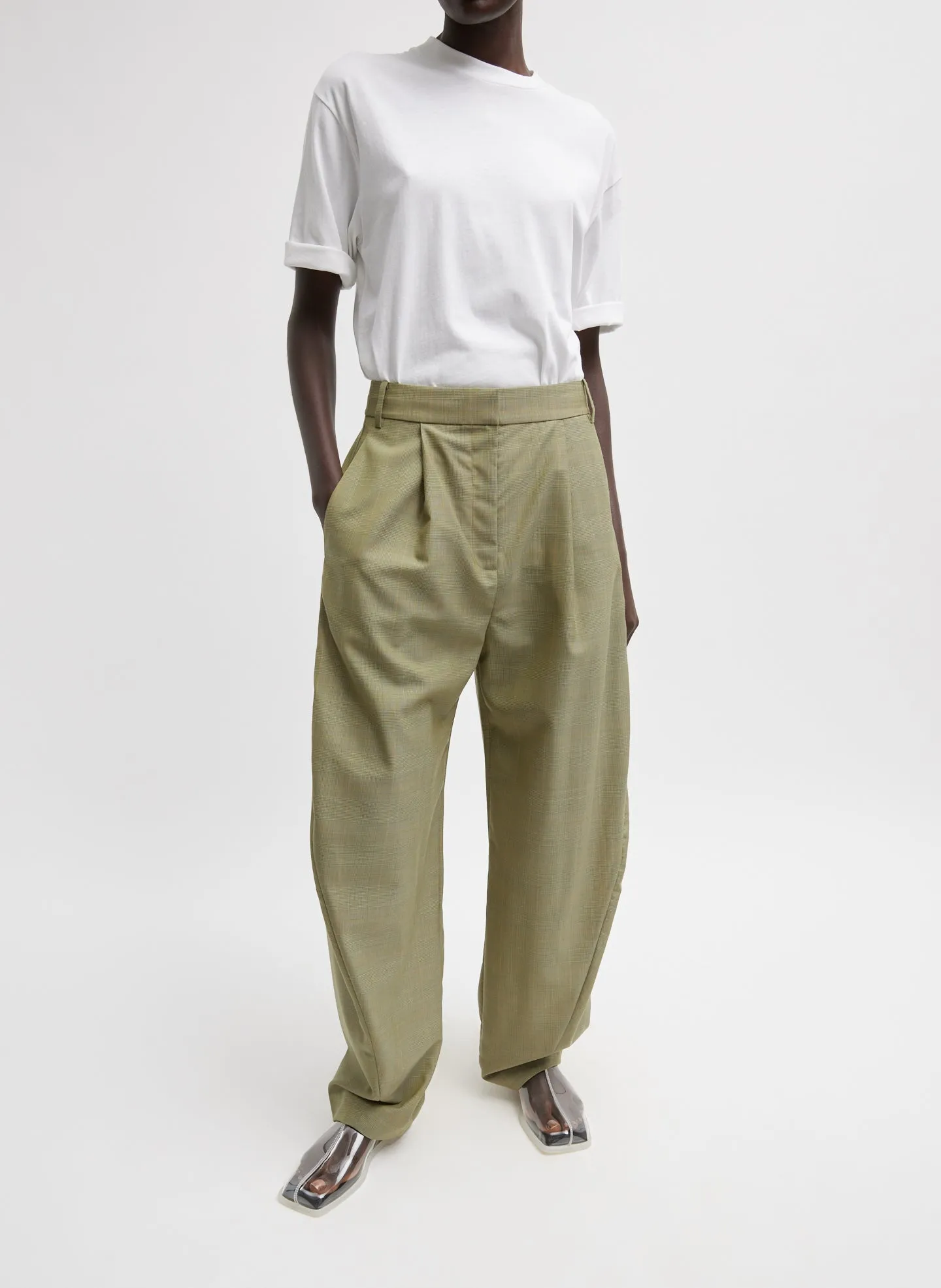 Amelia Glenplaid Simon Trouser sold by Tibi