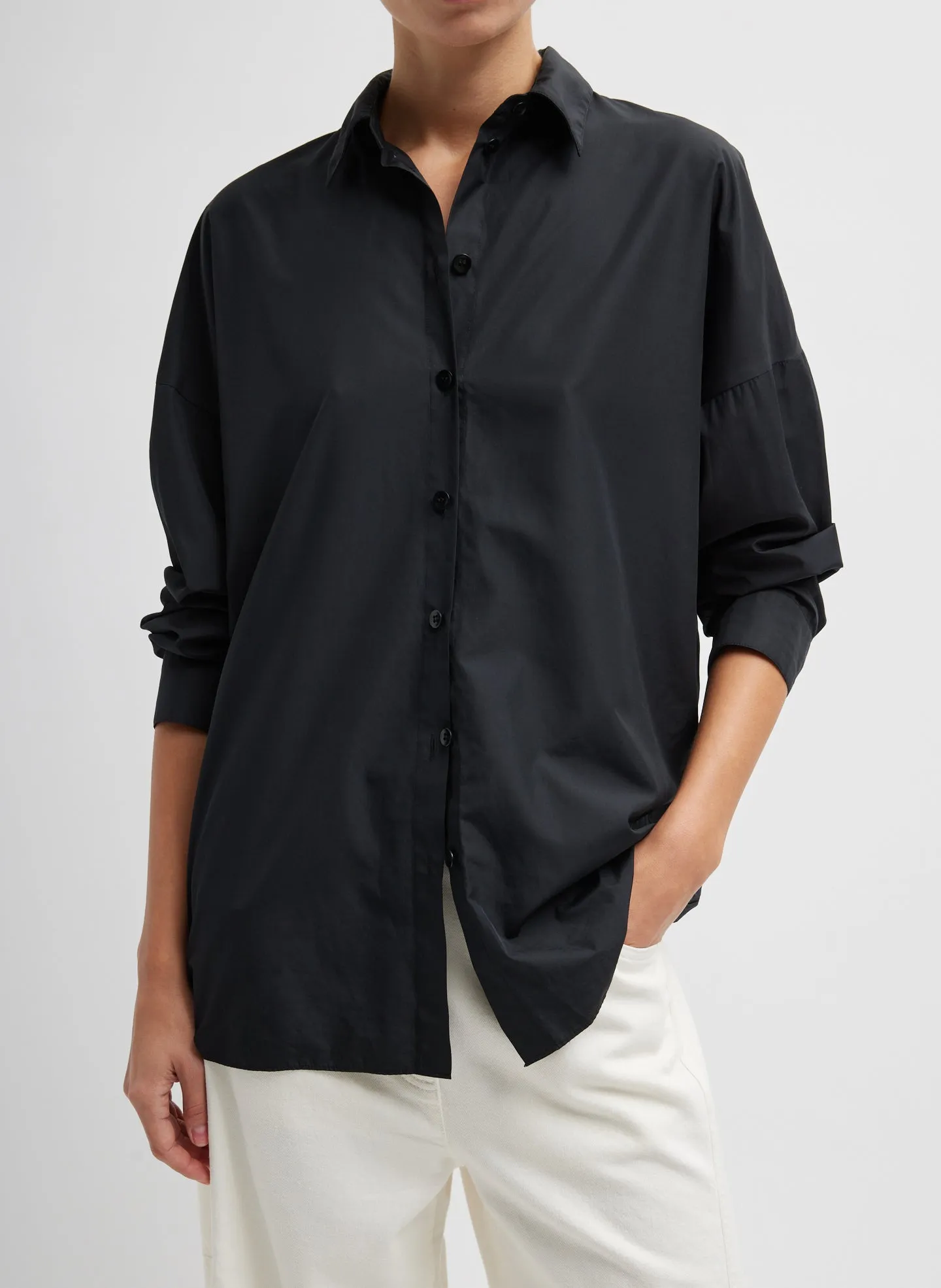 Italian Sporty Nylon Shirt With Cocoon Back sold by Tibi