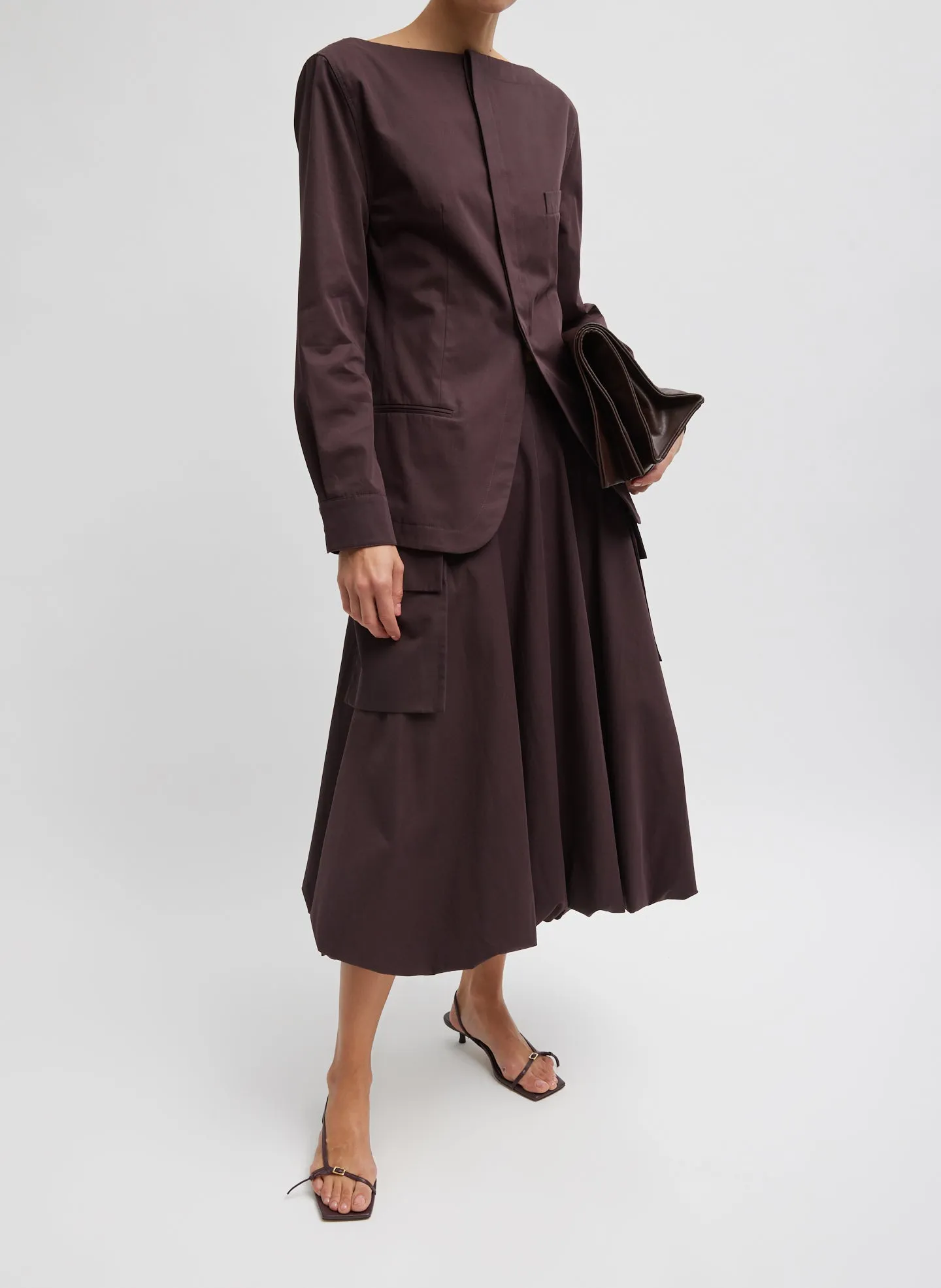 Bio Twill Boatneck Shirt Jacket sold by Tibi product image thumbnail 4
