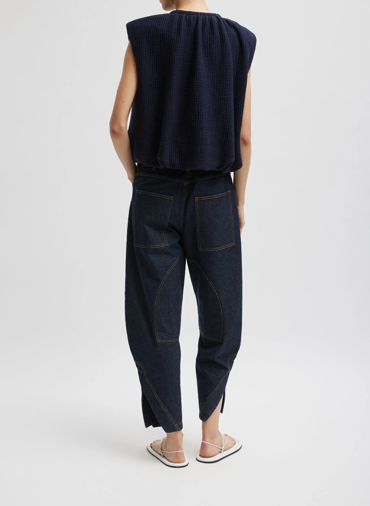 Quilted Waffle Shirred Neck Top sold by Tibi product image thumbnail 5