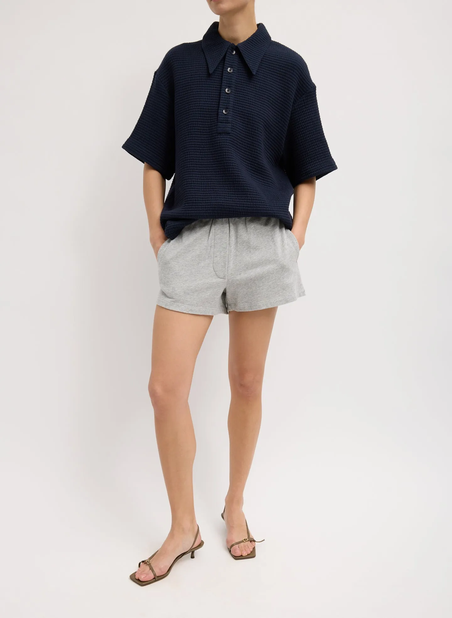 Quilted Waffle Polo Tunic Top sold by Tibi product image thumbnail 2