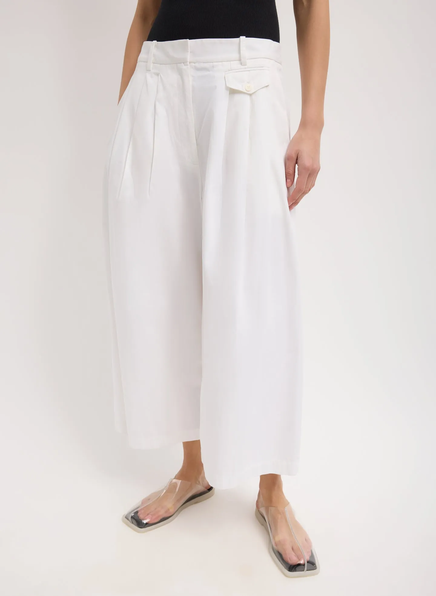 Bio Twill Triple Pleat Cropped Pant sold by Tibi product image thumbnail 3