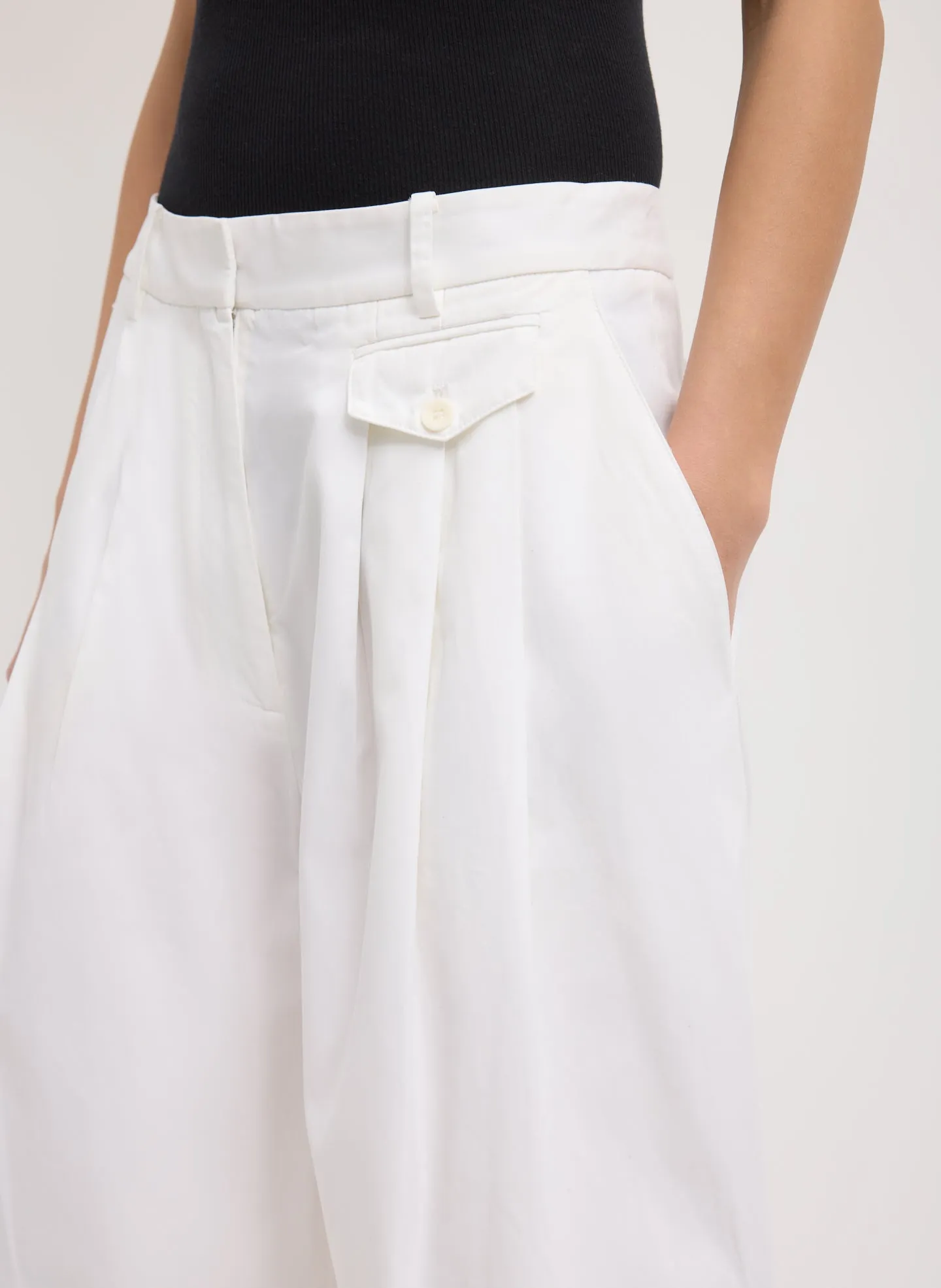 Bio Twill Triple Pleat Cropped Pant sold by Tibi product image thumbnail 4