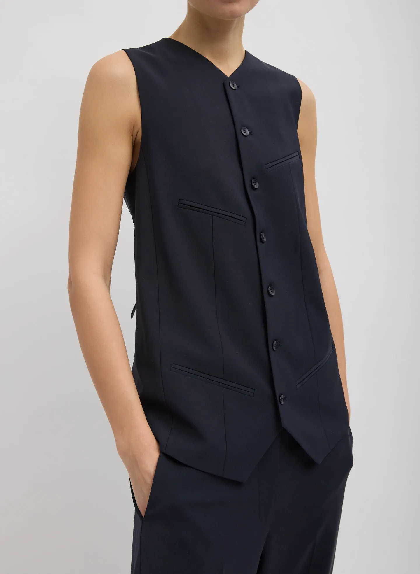 Tropical Wool Easy Vest sold by Tibi product image thumbnail 3