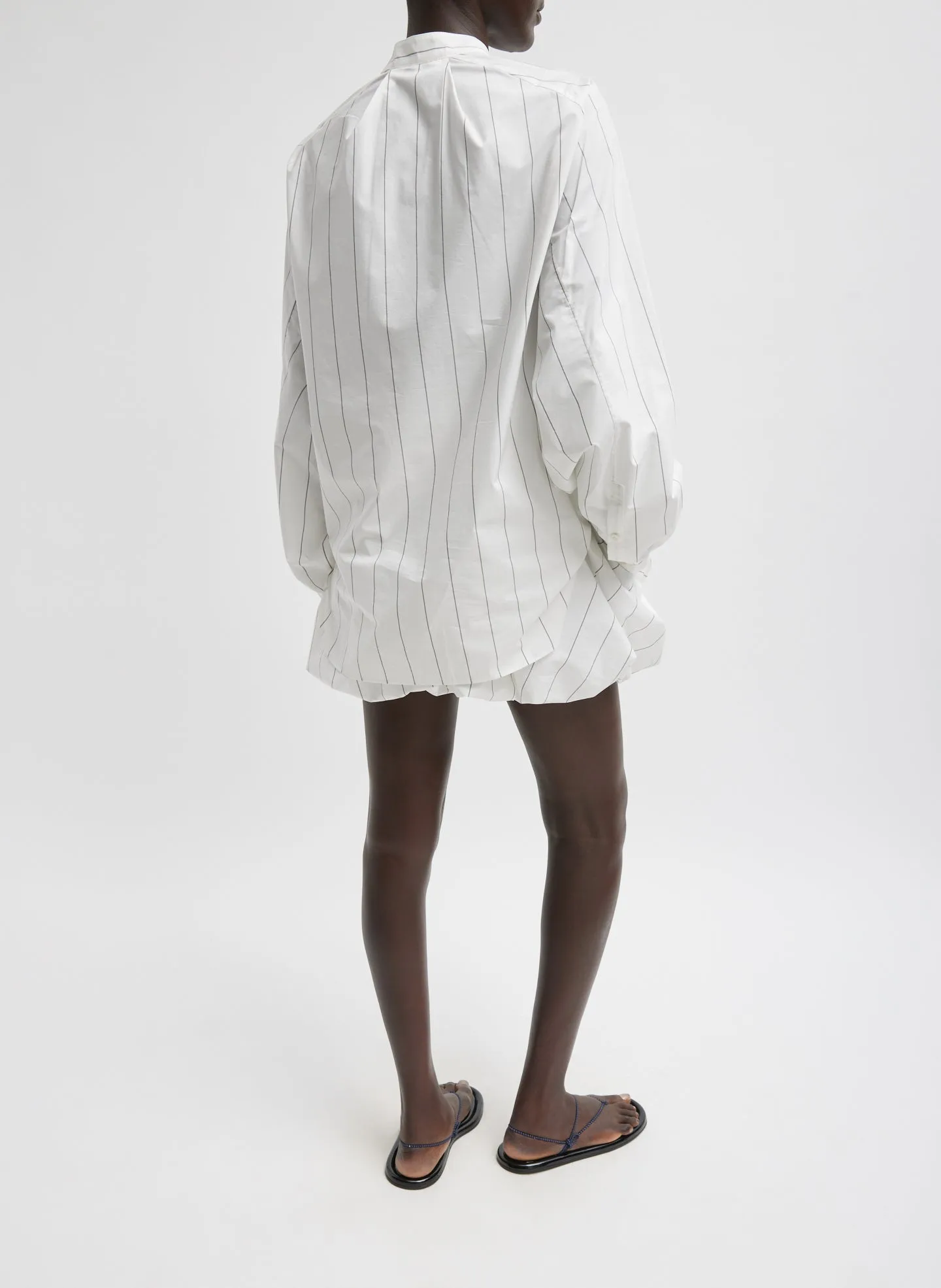 Striped Tech Poplin Raglan Tucked Shirt sold by Tibi product image thumbnail 3