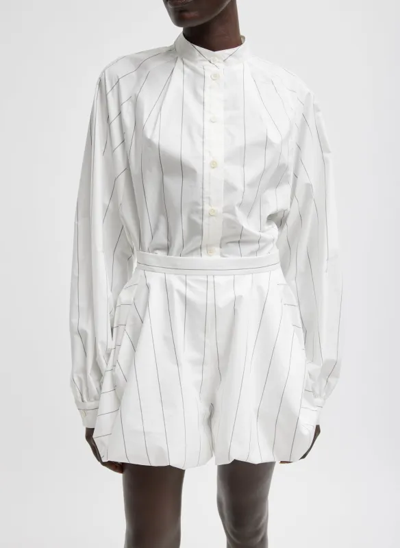 Striped Tech Poplin Raglan Tucked Shirt made by Tibi