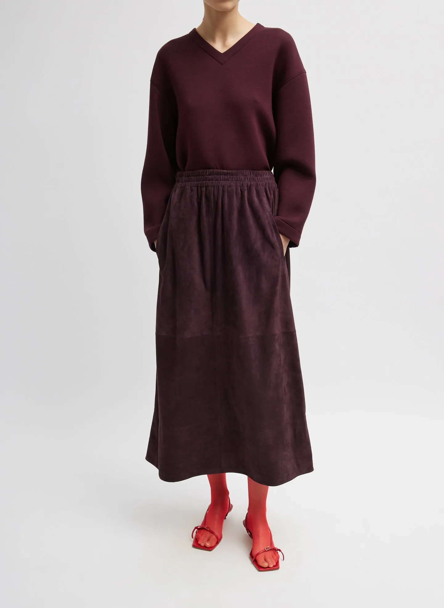 Cassiterite Suede Pull On Full Skirt sold by Tibi product image thumbnail 5