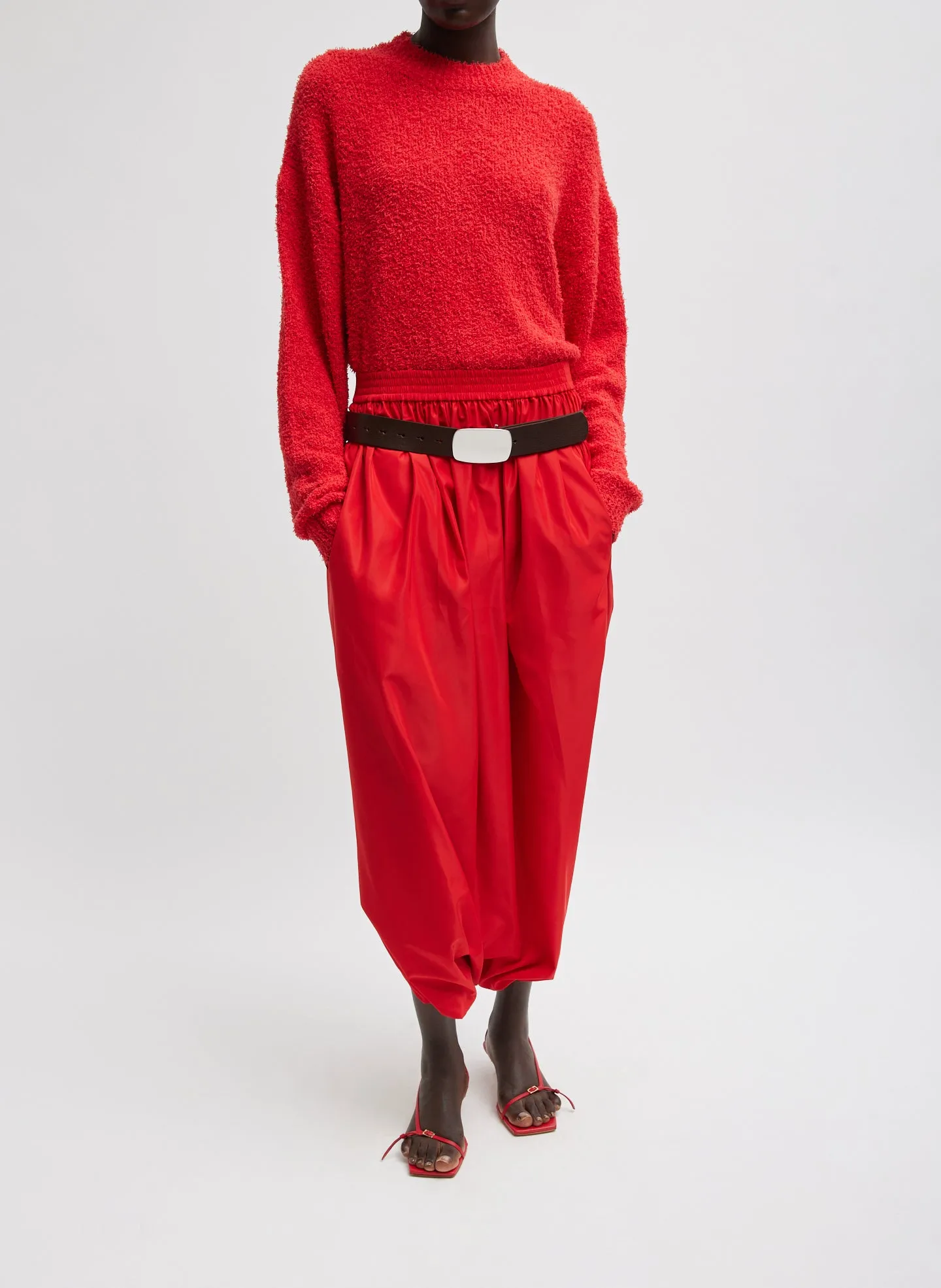 Italian Sporty Nylon Pleated Jalouise Skirt sold by Tibi