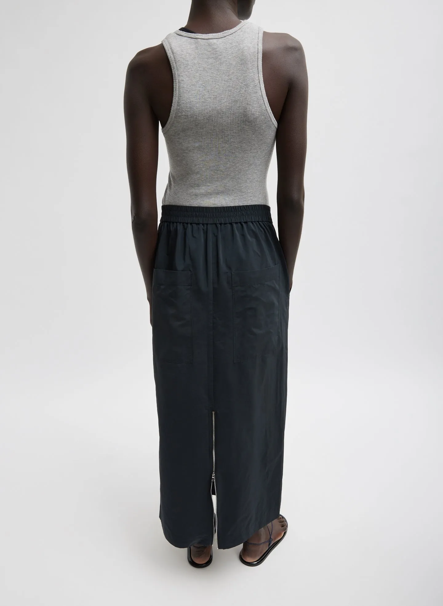Nylon Zipper Maxi Skirt sold by Tibi product image thumbnail 5