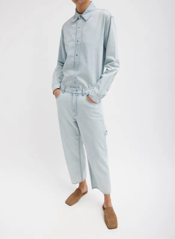 Summer Denim Cropped Slouchy Cargo Jean made by Tibi